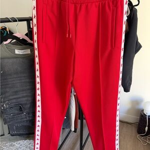 Golden Goose Red Sweatpants with White Star Trim